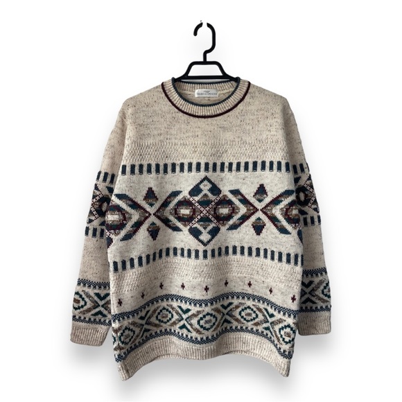 Marks & Spencer Other - St. Michaels Marks & Spencer Beige Aztec Patterned Vintage Crewneck Jumper